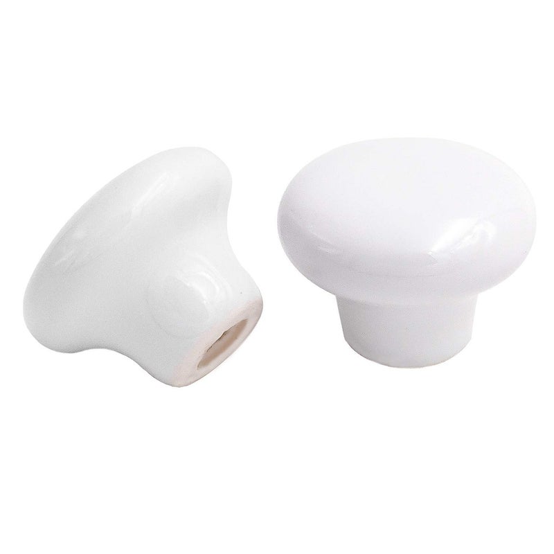KINJOEK 10 Packs White Ceramic Cabinet Knobs, Vintage Porcelain Cabinet Knobs and Pulls with 0.98 Inch Screws for Kitchen Cabinets Bathroom Dresser Furniture - Image 2